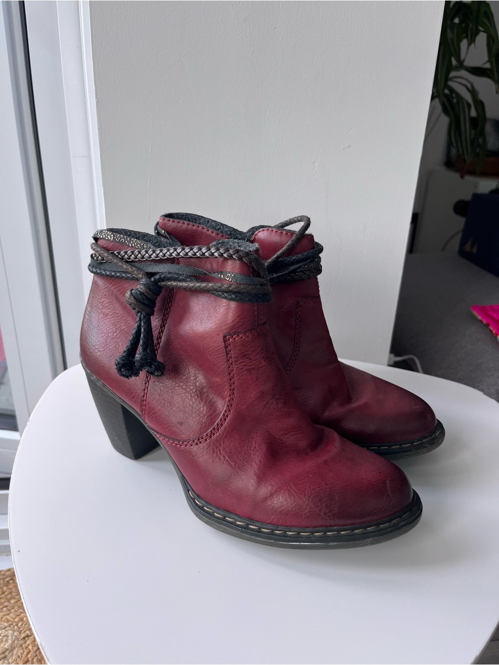 Rieker Paige 98 Women’s Red Leather Boots
